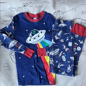 Mini Boden UFO Rainbow Kids Pajama Set
